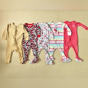 6-9M Baby Girl Pajamas Bundle 5